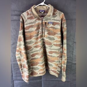 Patagonia Bear Witness Camo Better Sweater Quarter Zip Size Medium